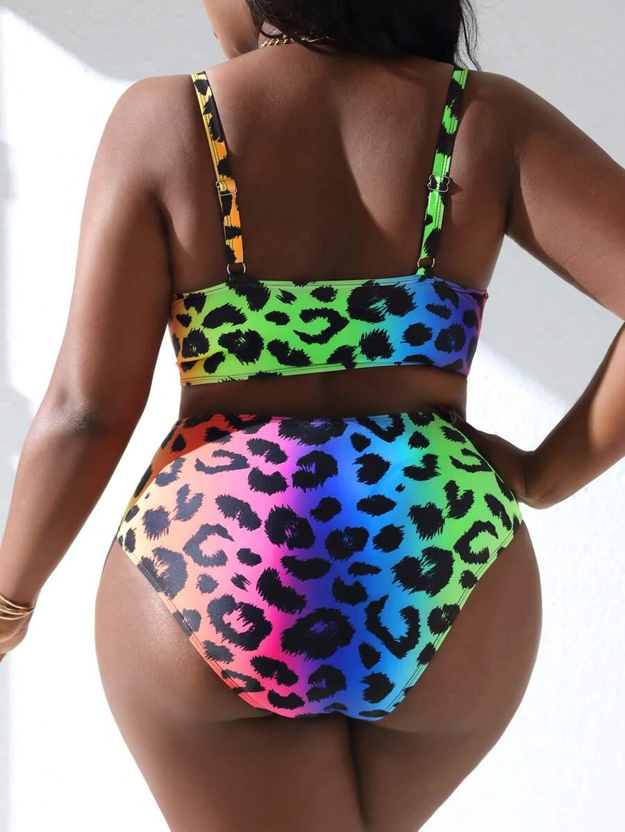 dwuczęściowy strój kąpielowy animal print 