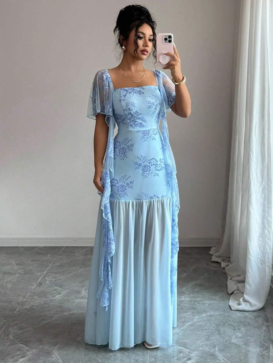 NIEBIESKA MAXI SUKIENKA