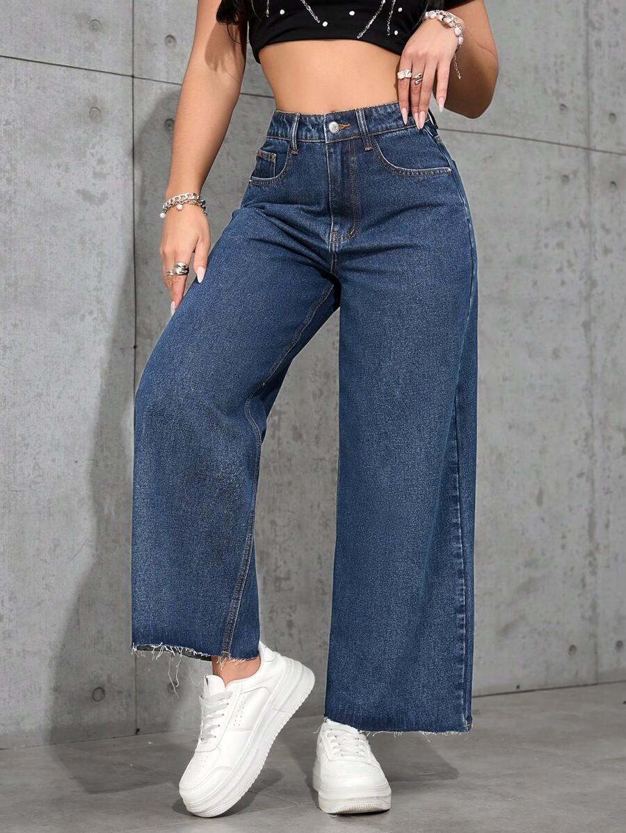 SPODNIE JEANS PROSTE NOGAWKI 