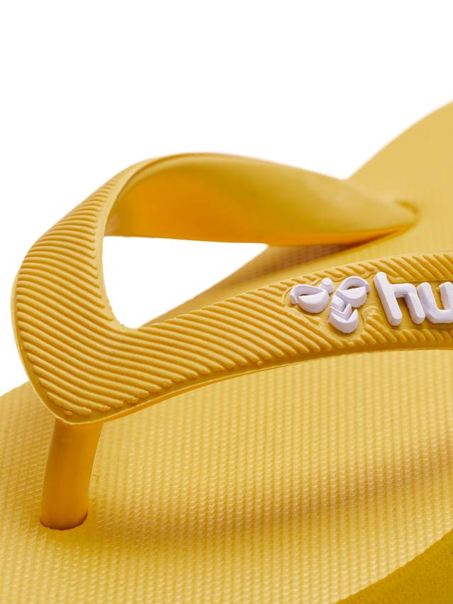 piankowe żółte klapki japonki logo