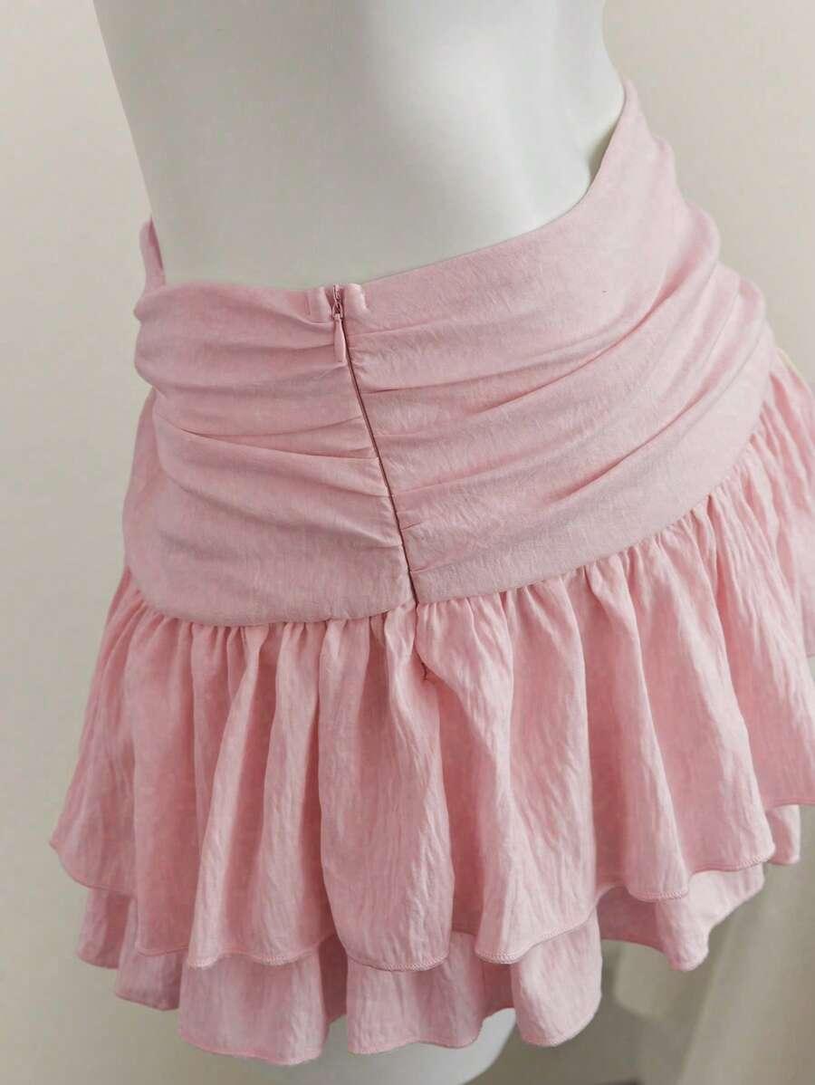 mini spódnica zamek falbany