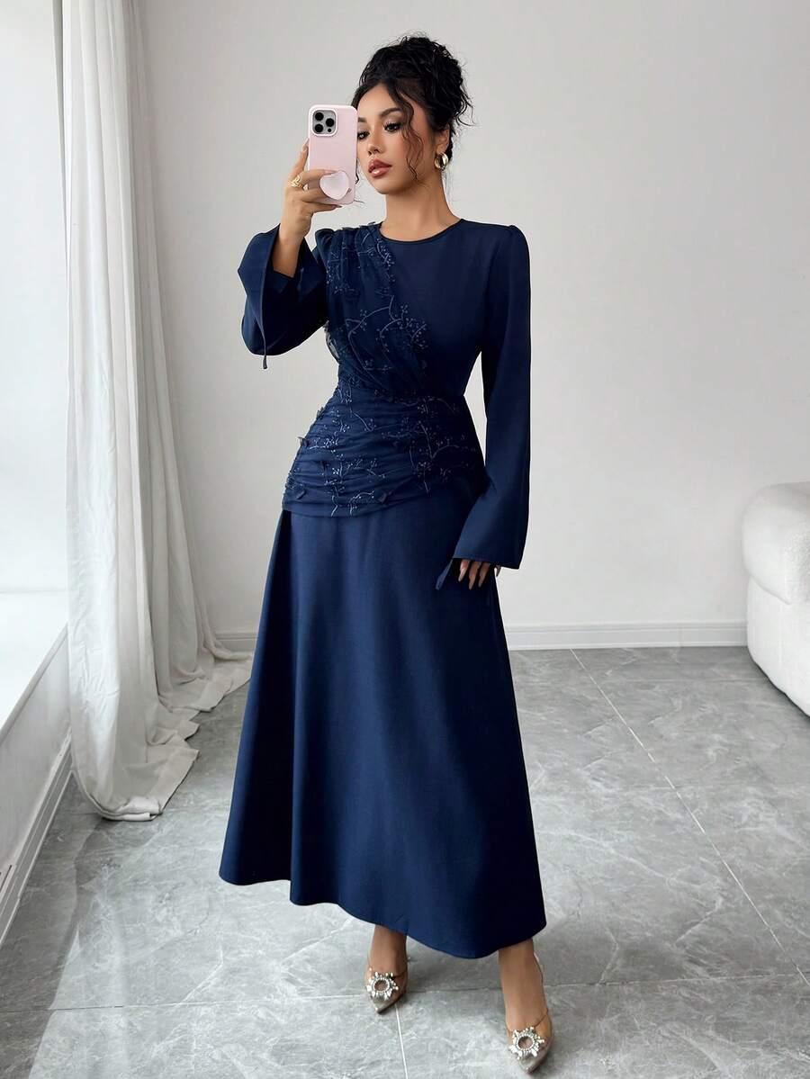 niebieska maxi sukienka