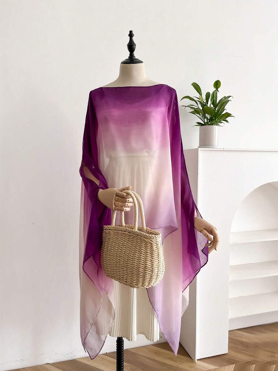 fioletowa chusta ombre