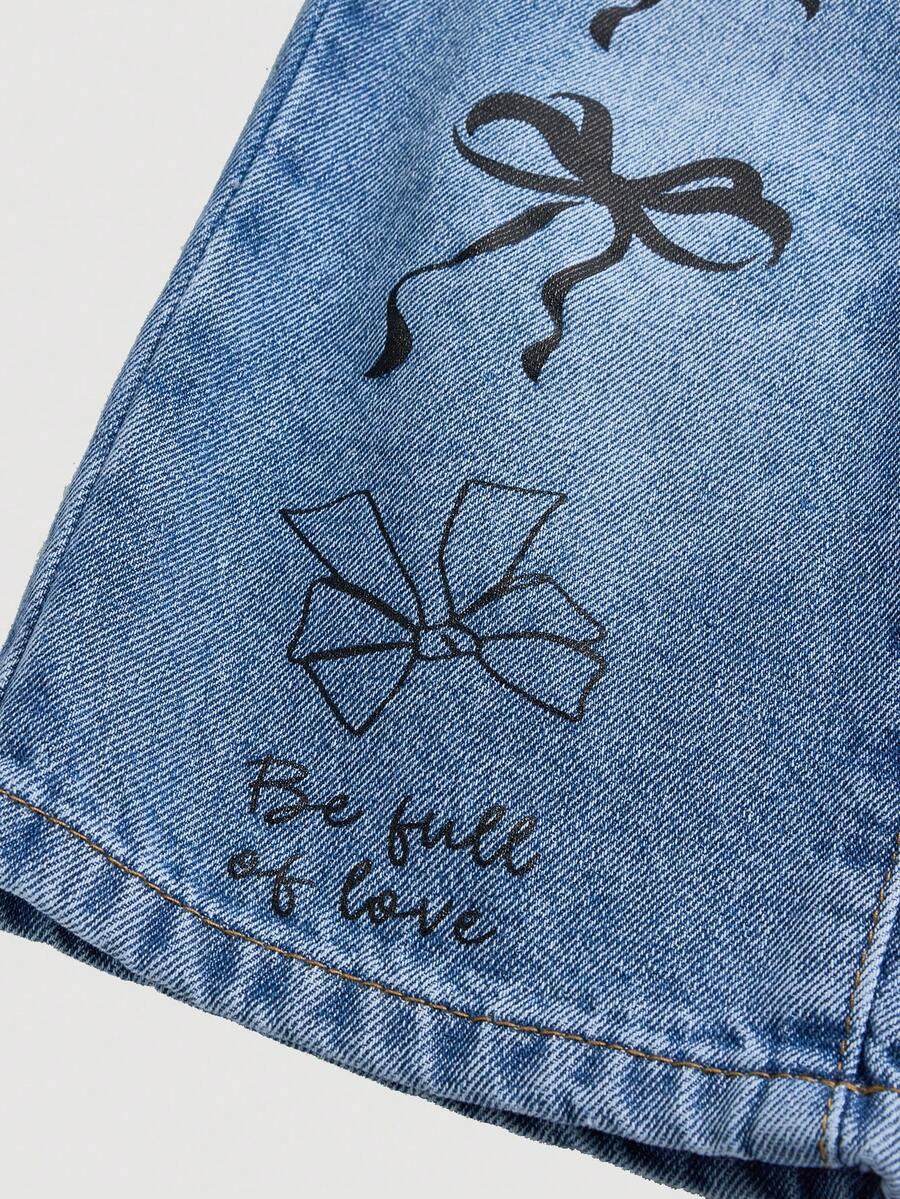niebieskie jeansy print 