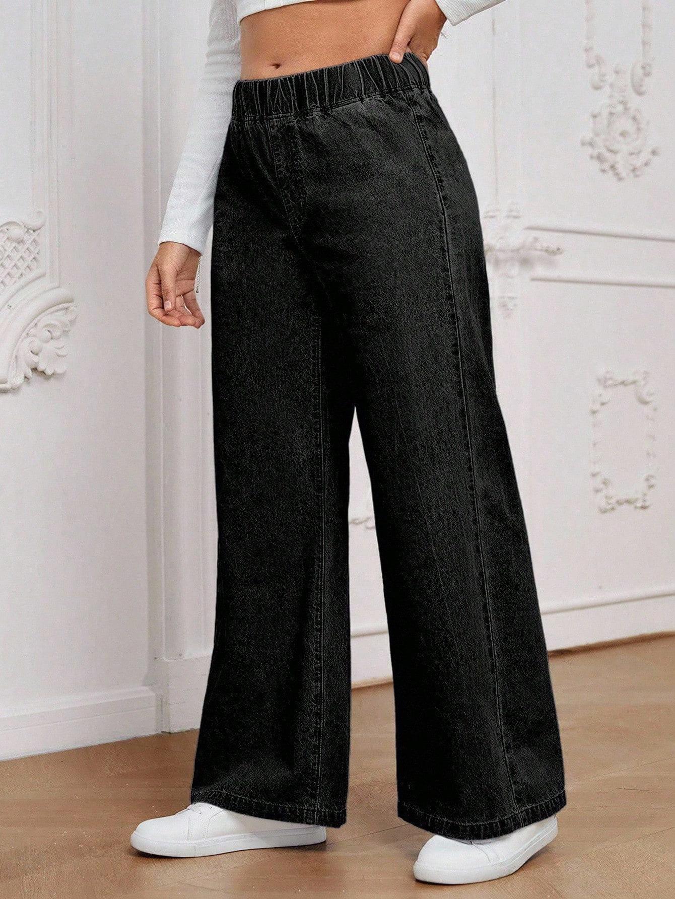 CZARNE SPODNIE JEANS 