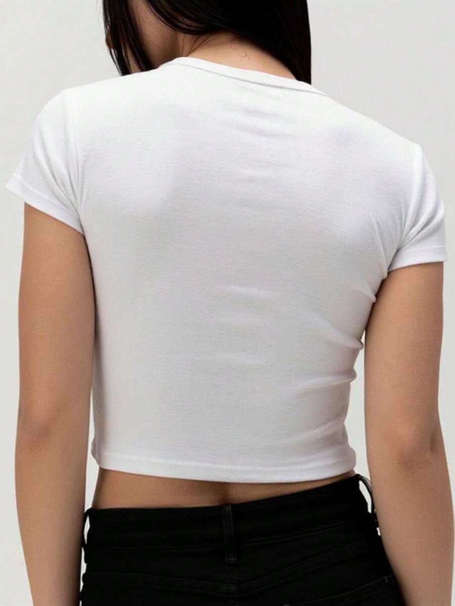 BIAŁY T-SHIRT KRÓTKI RĘKAW
