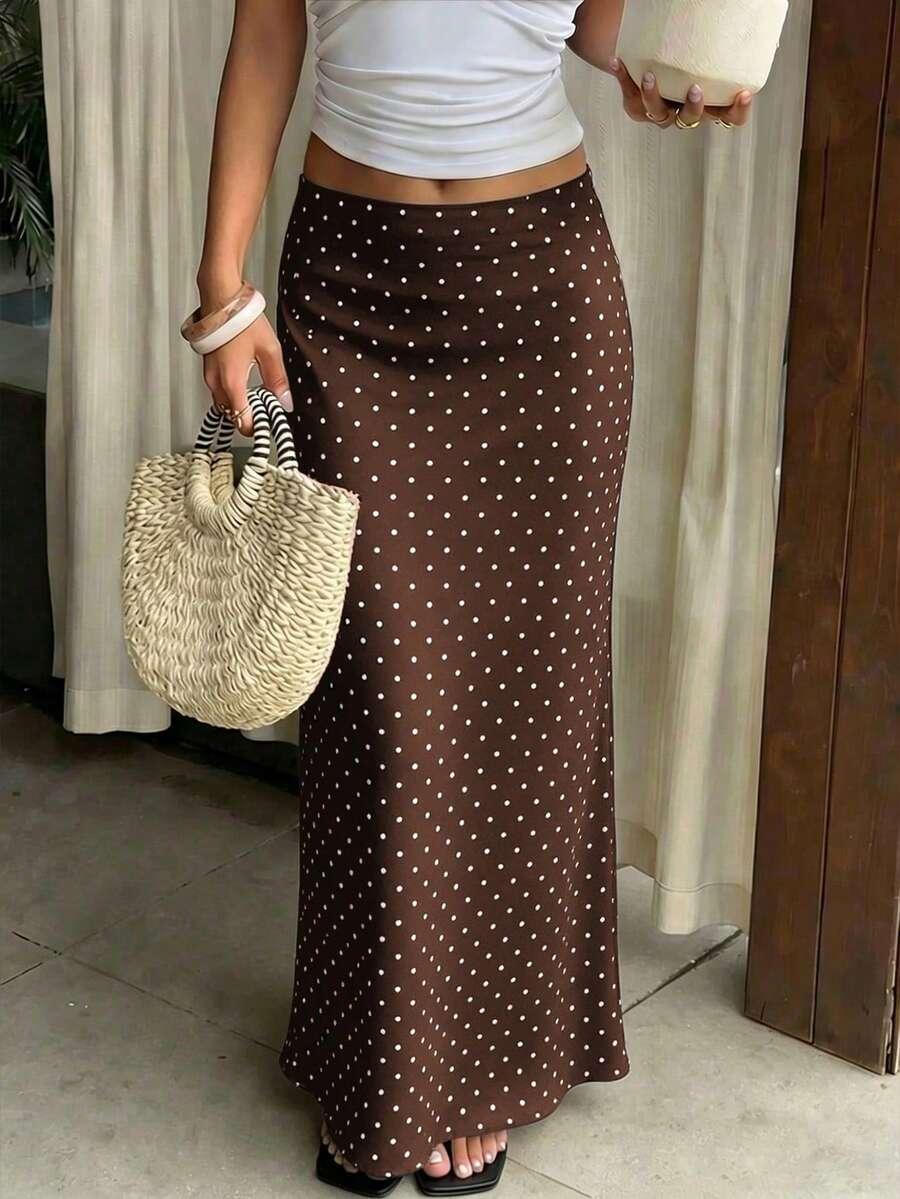 SPÓDNICA MAXI W GROSZKI