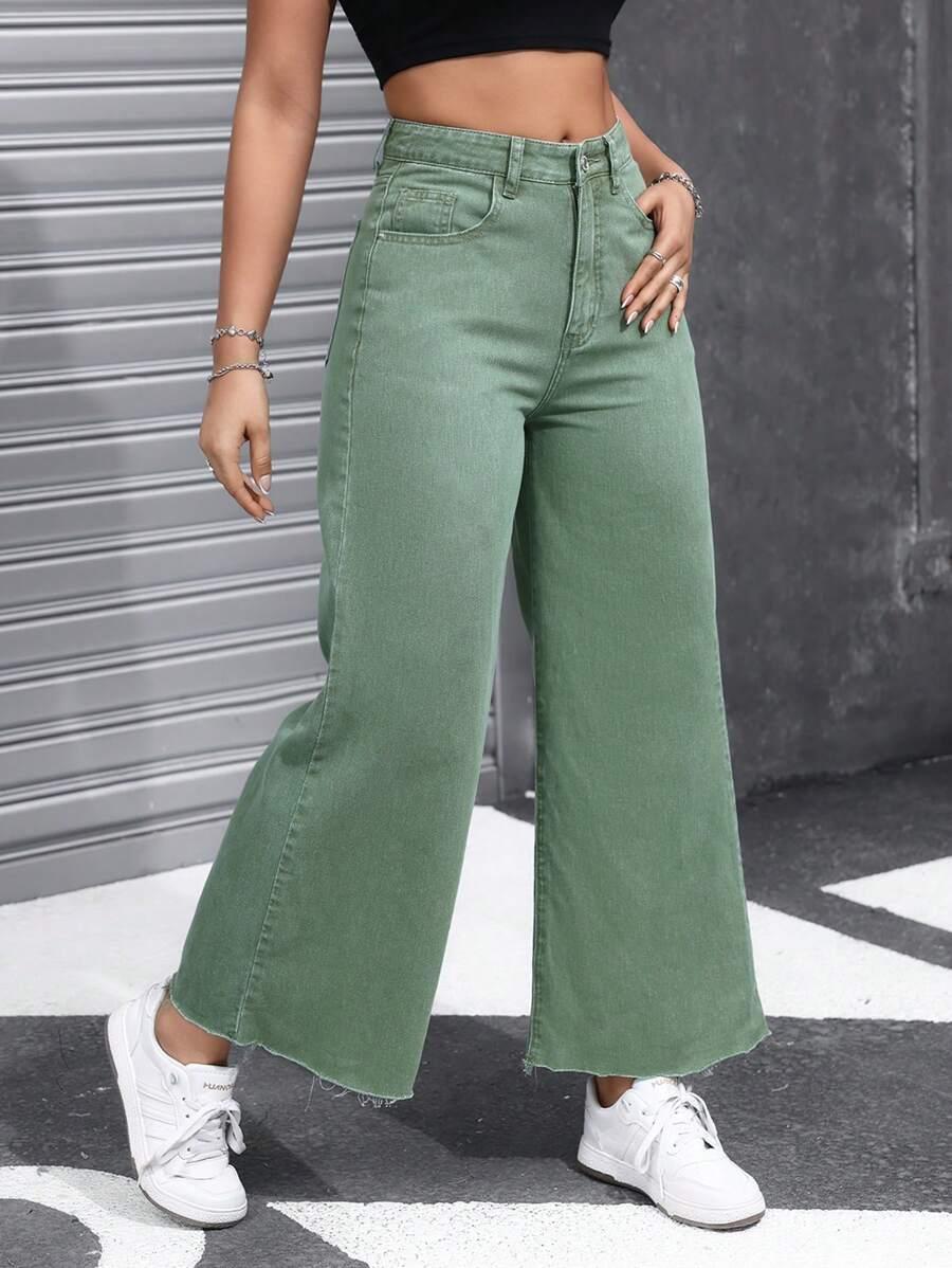 ZIELONE SPODNIE JEANS