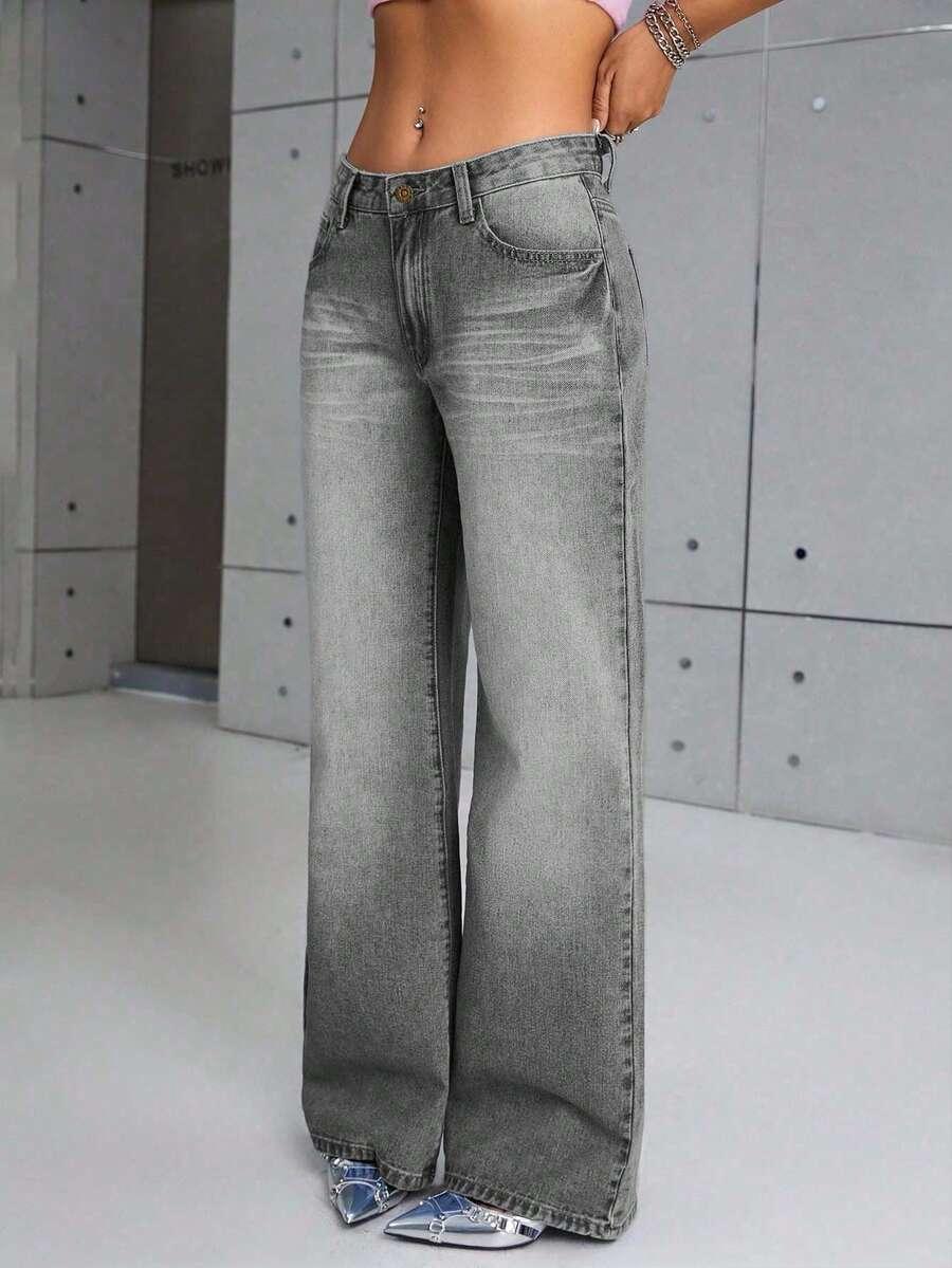 SZEROKIE SPODNIE JEANS
