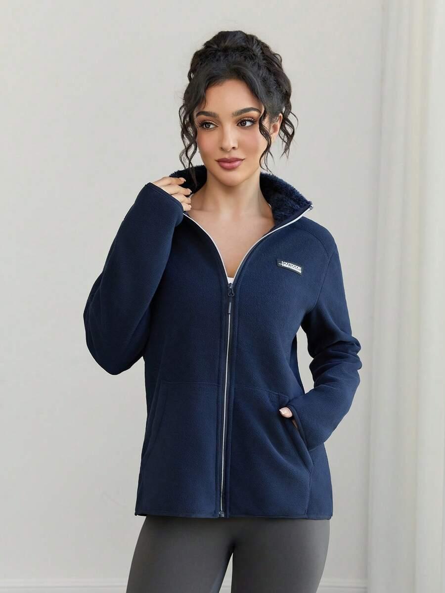 GRANATOWA ROZPINANA BLUZA 