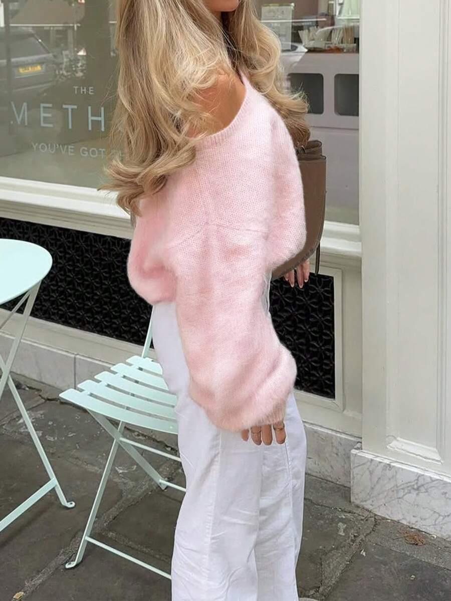 RÓŻOWY SWETER CASUAL