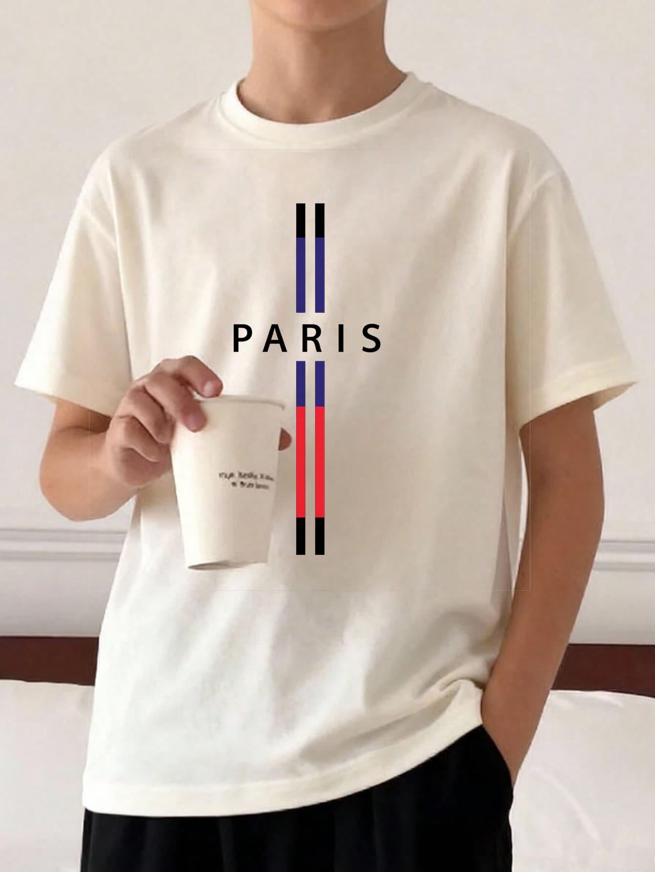 t-shirt okrągły dekolt nadruk
