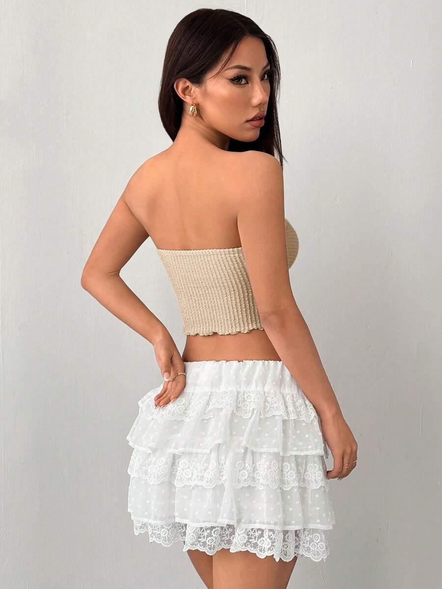 kremowy top asymetria 
