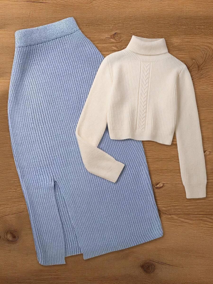 sweter spódnica komplet