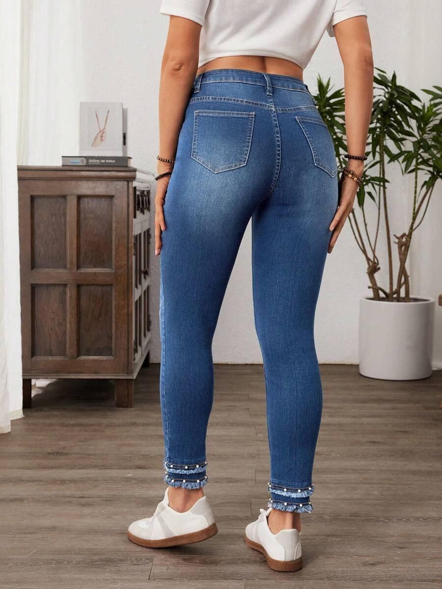 NIEBIESKIE SPODNIE JEANS RURKI