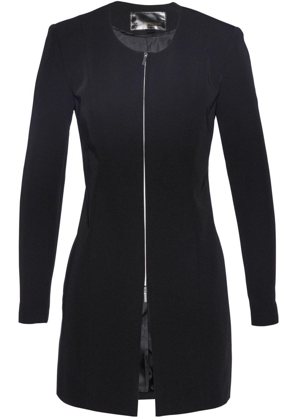 CZARNY PŁASZCZ ZIP