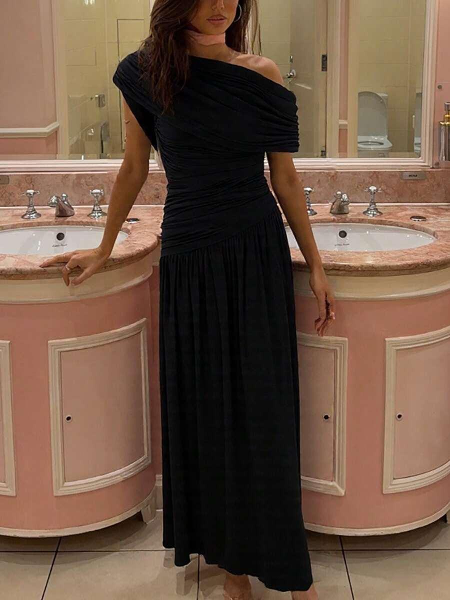 CZARNA MAXI SUKIENKA