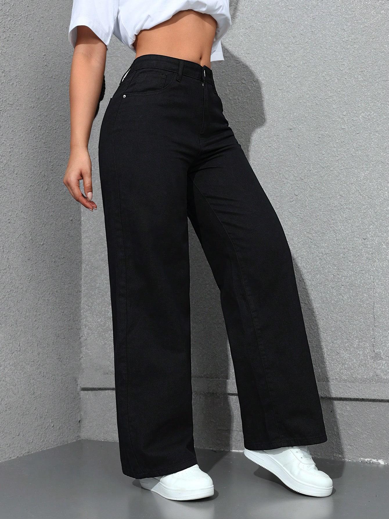 CZARNE SPODNIE JEANS