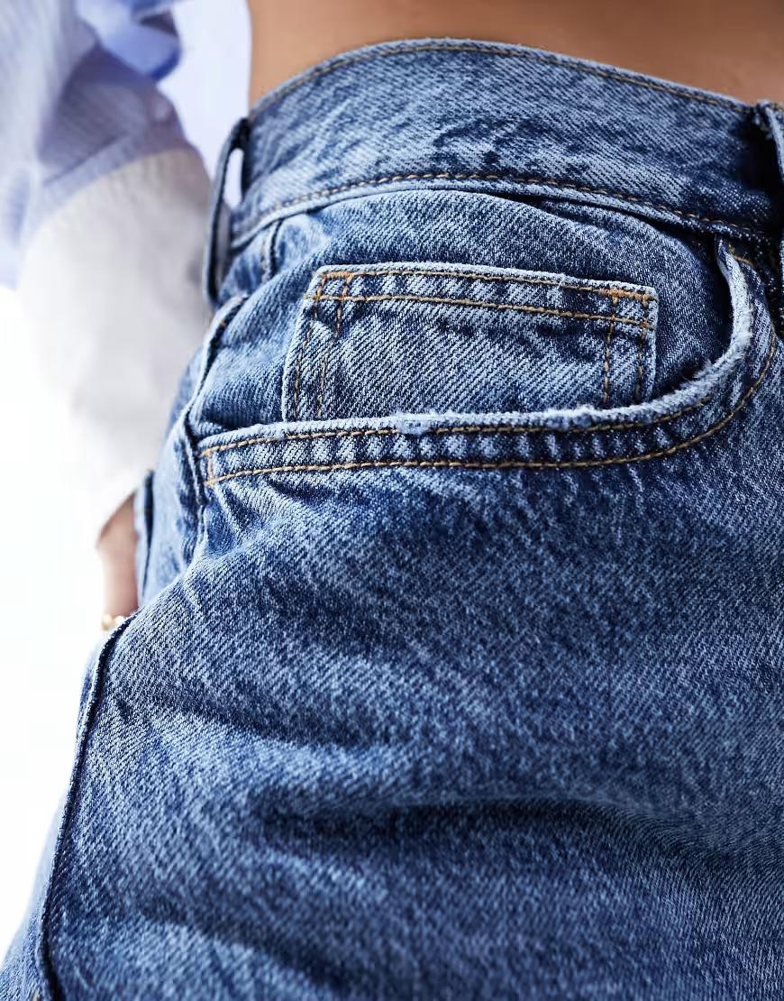 niebieskie SPODNIE JEANS PROSTA NOGAWKA