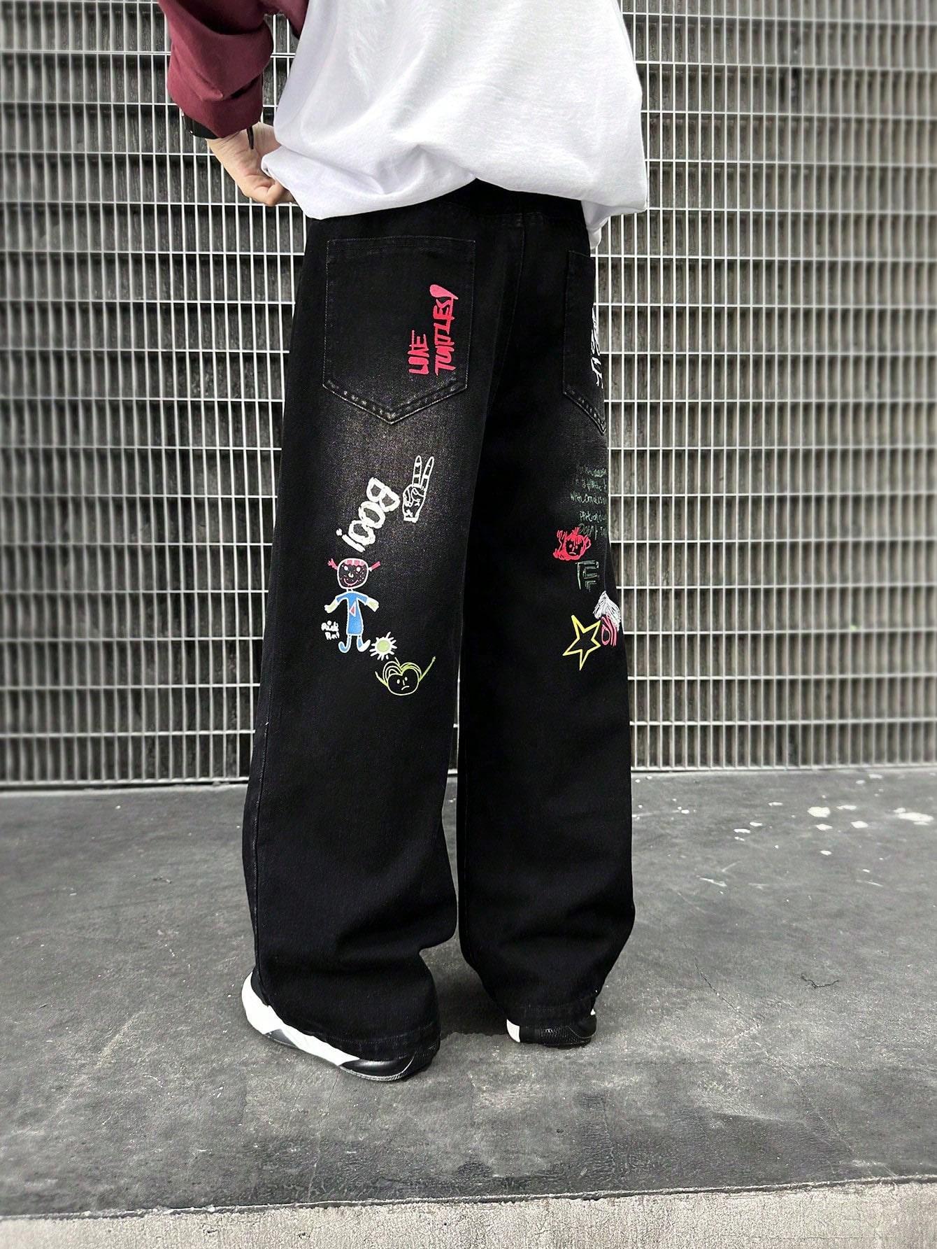 CZARNE SPODNIE JEANS 