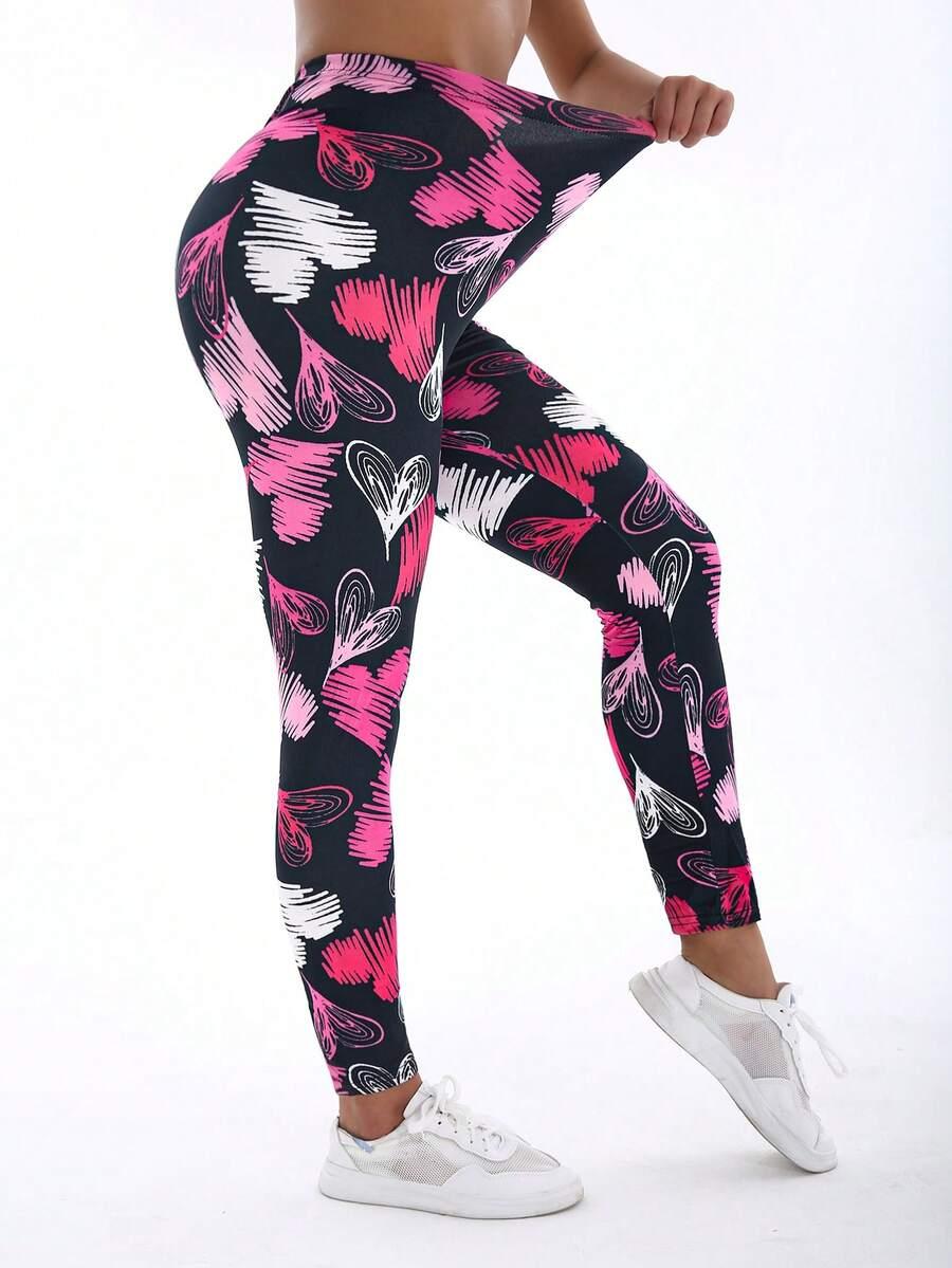 legginsy nadruk serca