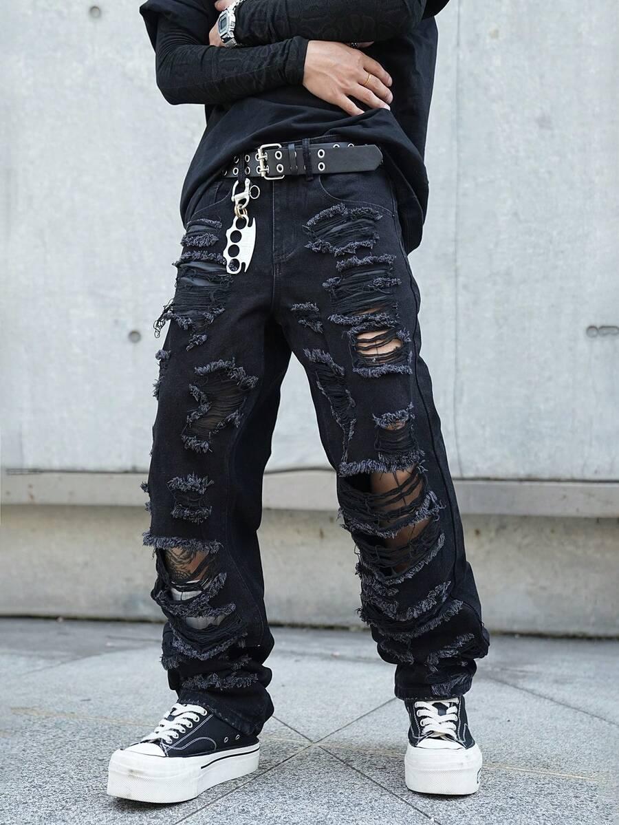 CZARNE SPODNIE JEANS 