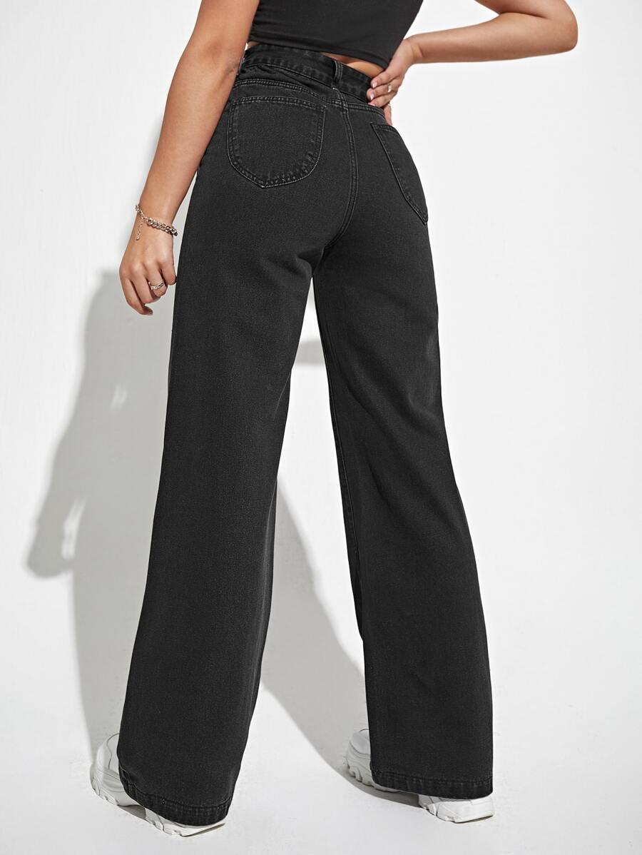 spodnie jeans z wysokim stanem