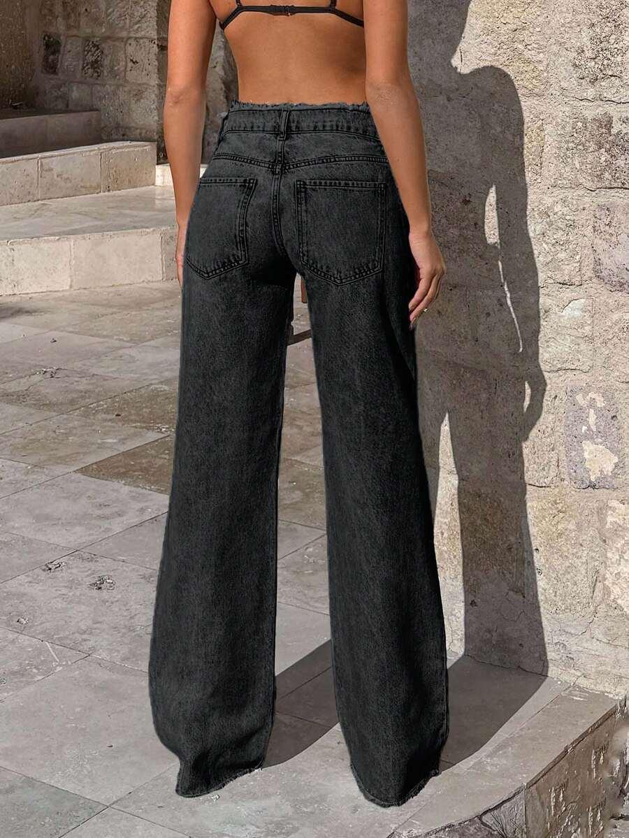 CZARNE SPODNIE JEANS