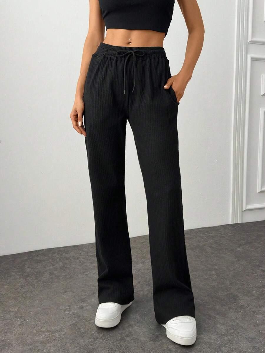 CZARNE SPODNIE casual