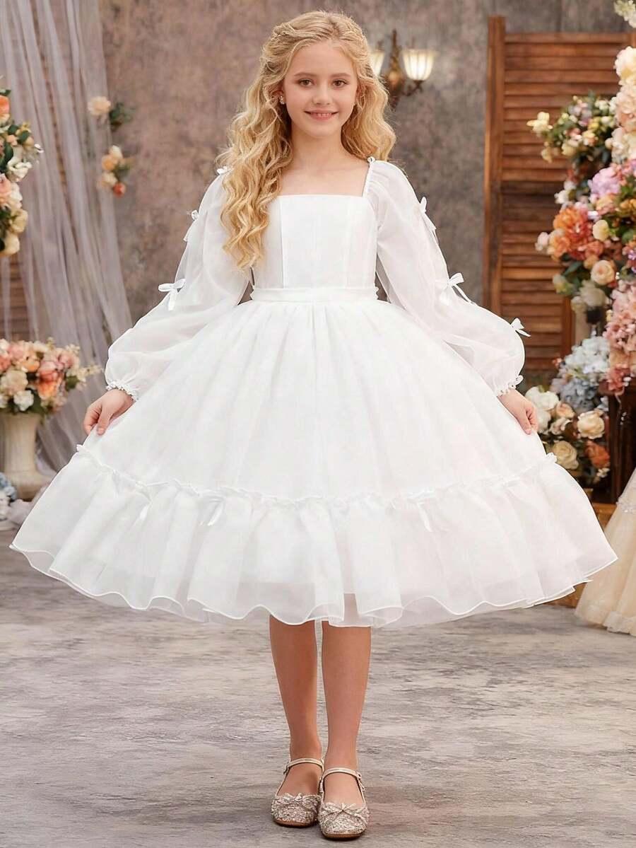 BIAŁA SUKIENKA KOKARDA