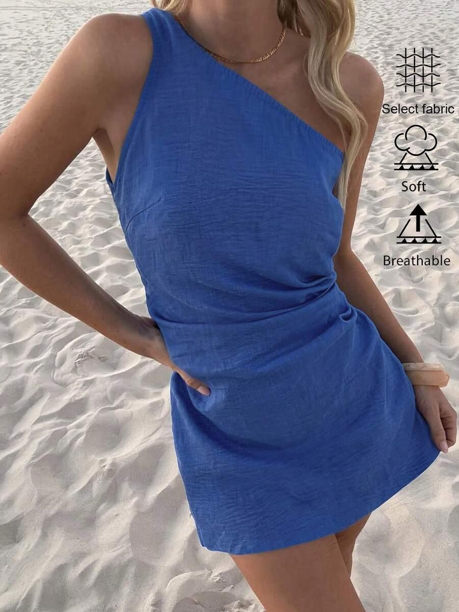 niebieska mini sukienka