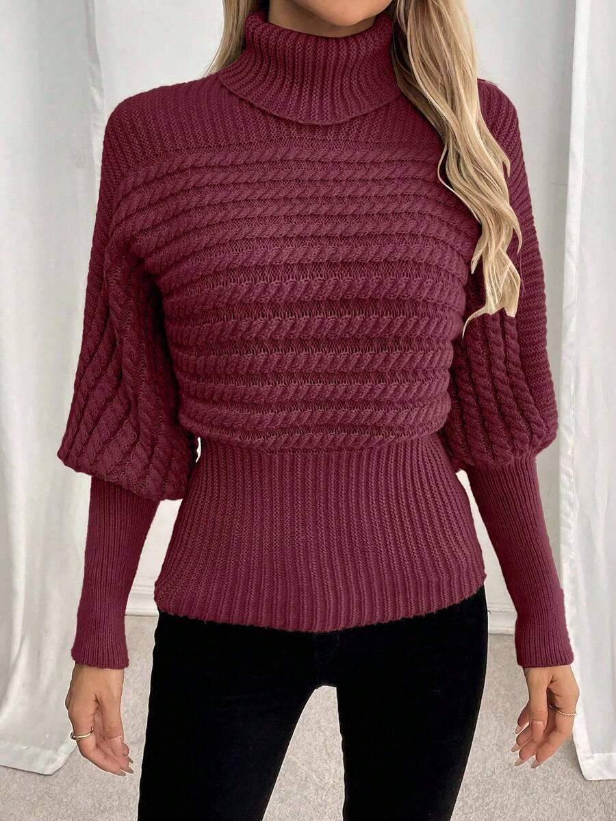 bordowy sweter golf