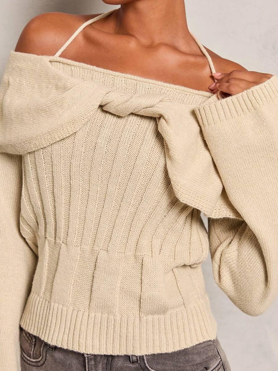  SWETER DAMSKI Z ODKRYTYMI RAMIONAMI 