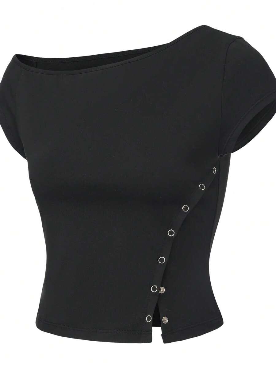 czarny asymetryczny top
