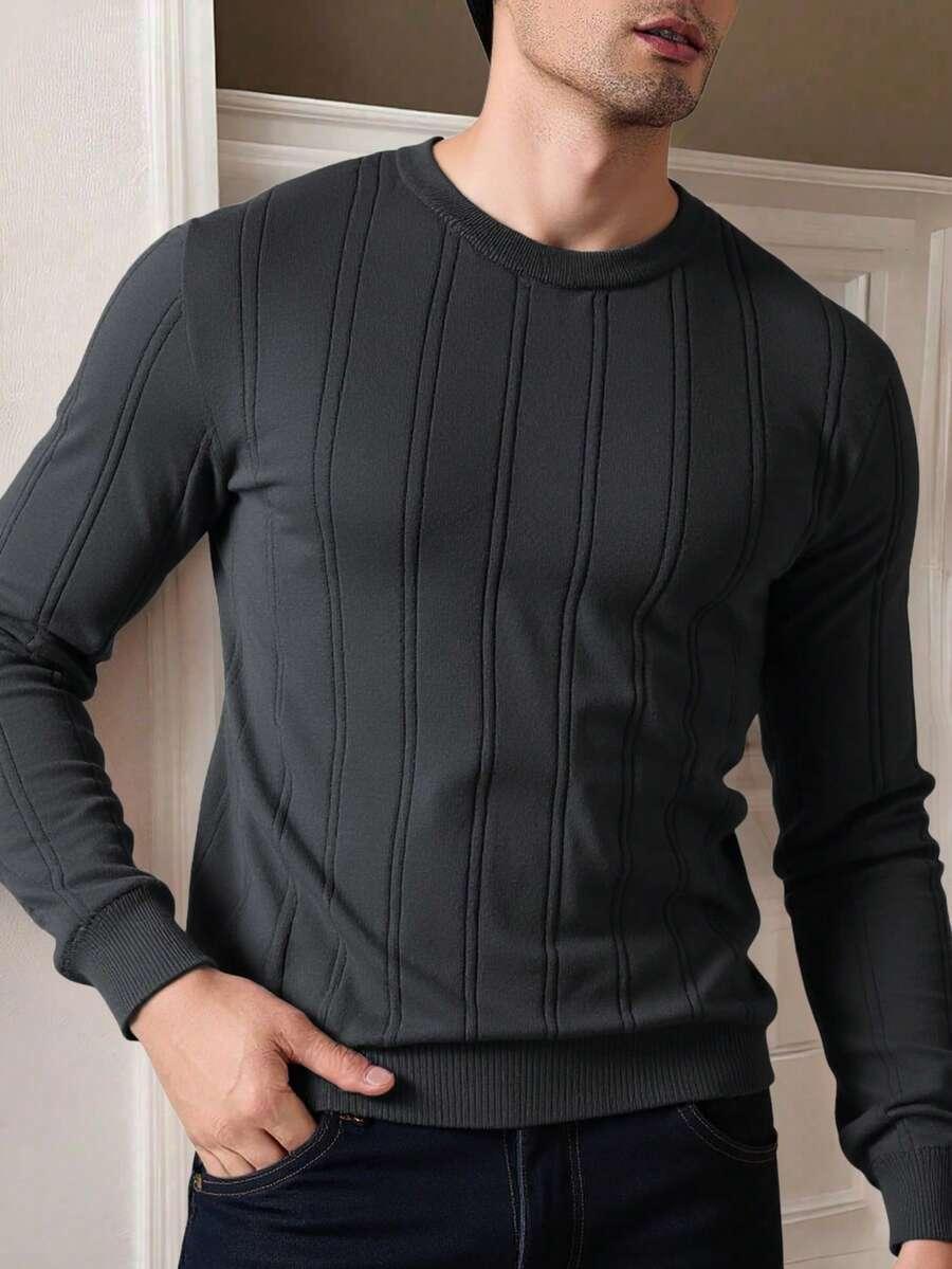 czarny sweter okrągły dekolt