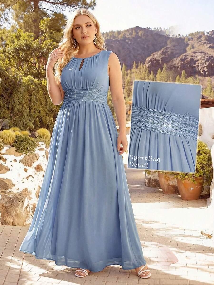 niebieska maxi sukienka