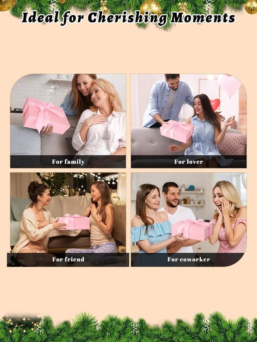 różowe pudełko prezentowe 2-PACK