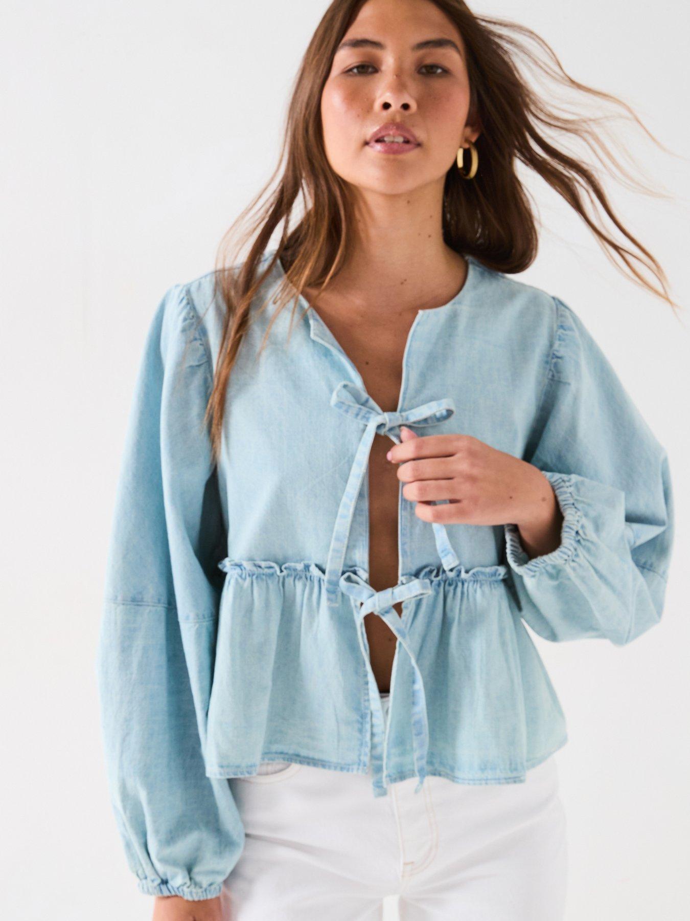 FREE PEOPLE BLUZKA JEANSOWA 