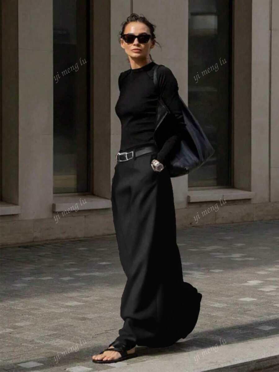 CZARNA MAXI SPÓDNICA