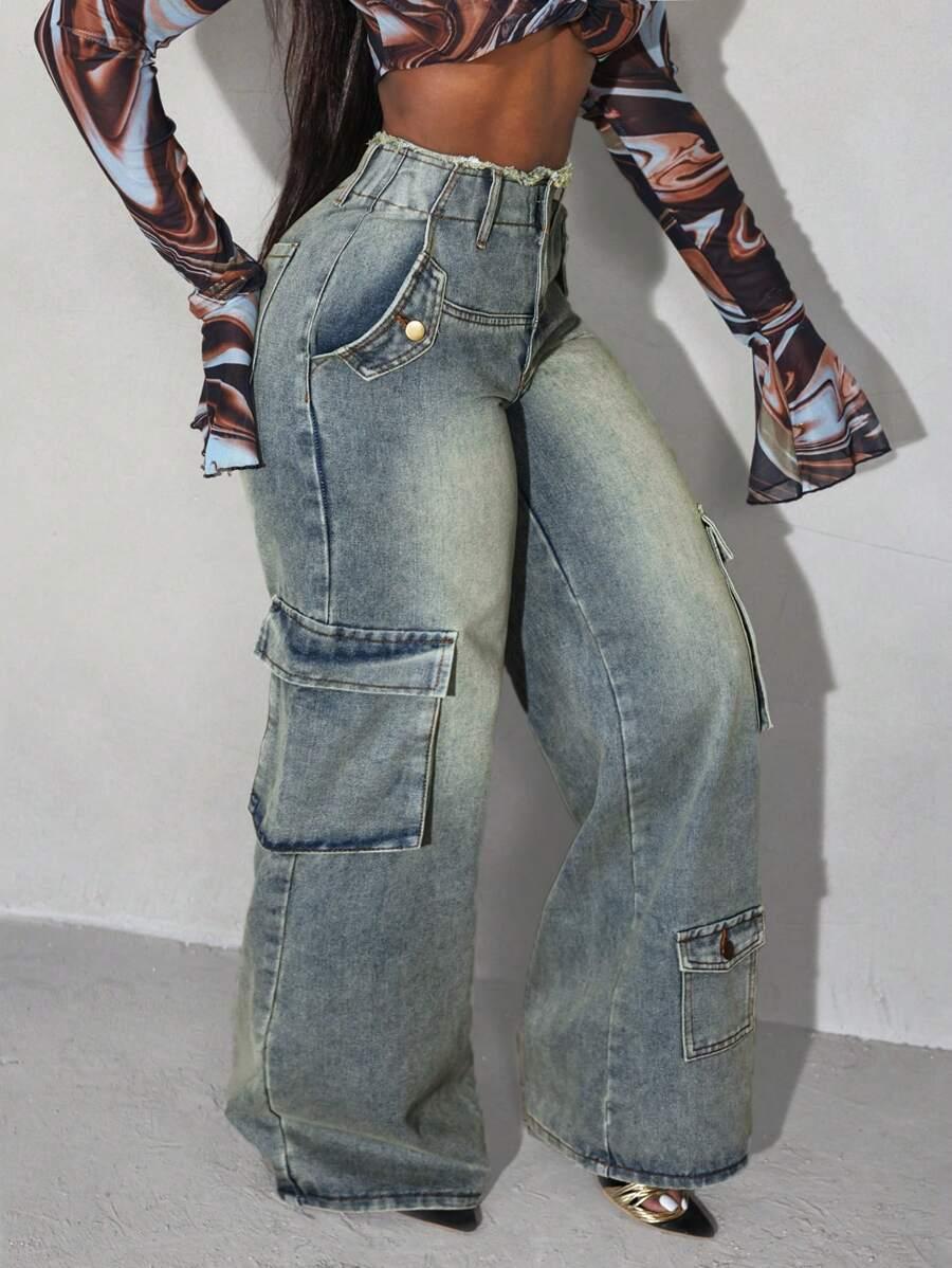 NIEBIESKIE SPODNIE JEANS KIESZENIE