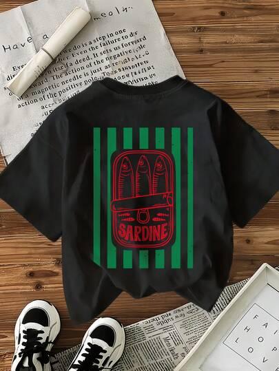 czarny t-shirt print