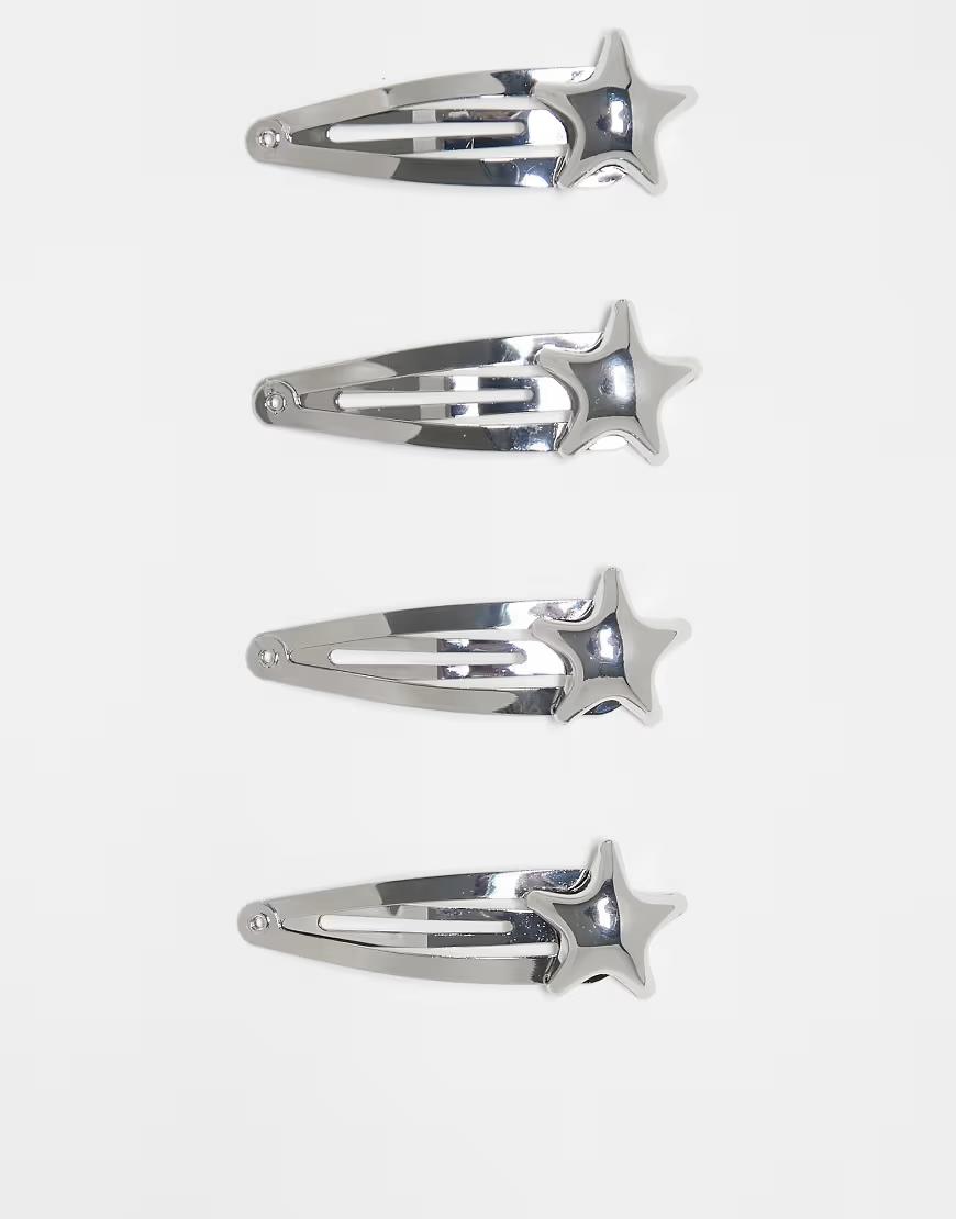 SREBRNA SPINKA DO WŁOSÓW 4-PACK