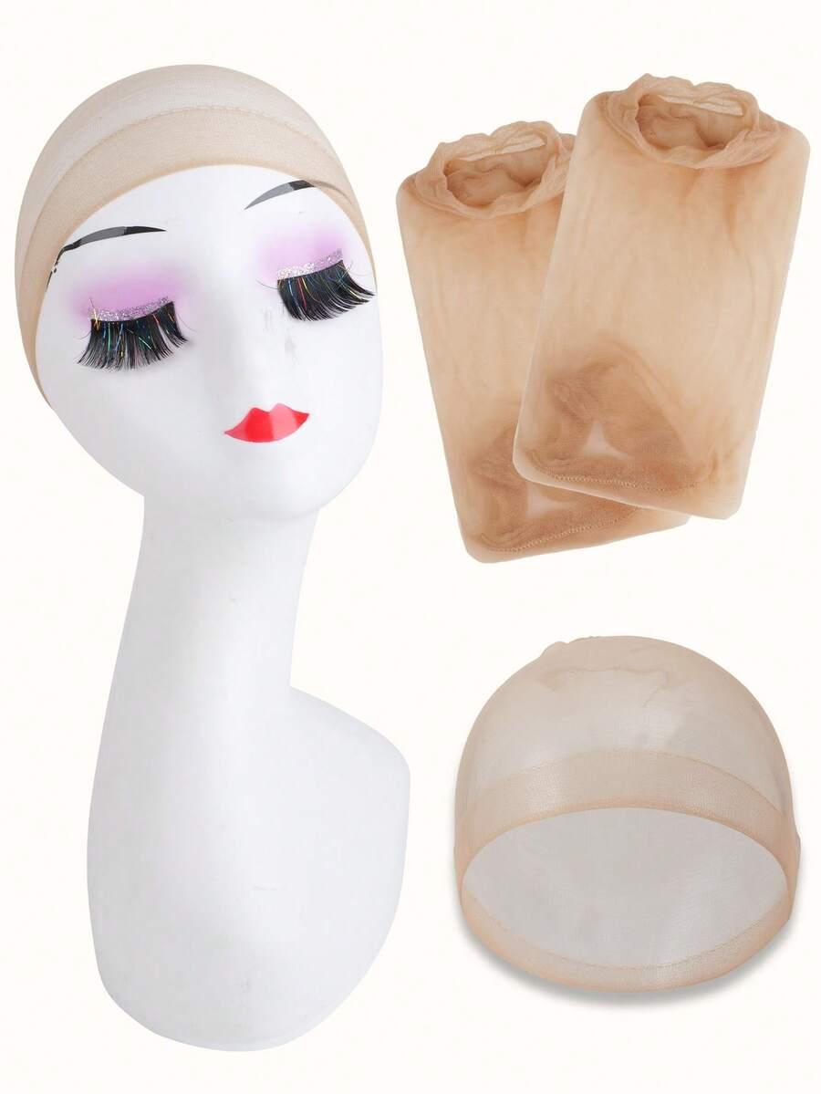 BEŻOWY CZEPEK POD PERUKE 2-PACK
