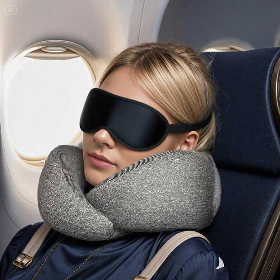szara PODUSZKA PODRÓŻNA