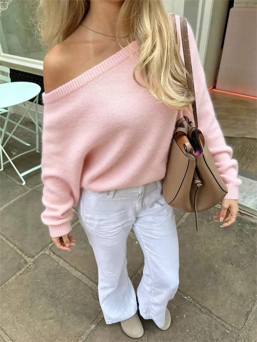 RÓŻOWY SWETER CASUAL