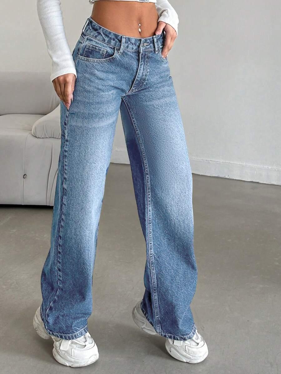 NIEBIESKIE SPODNIE JEANSOWE