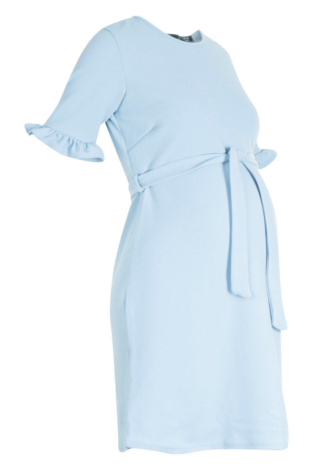ciążowa sukienka rękawy falbanki baby blue