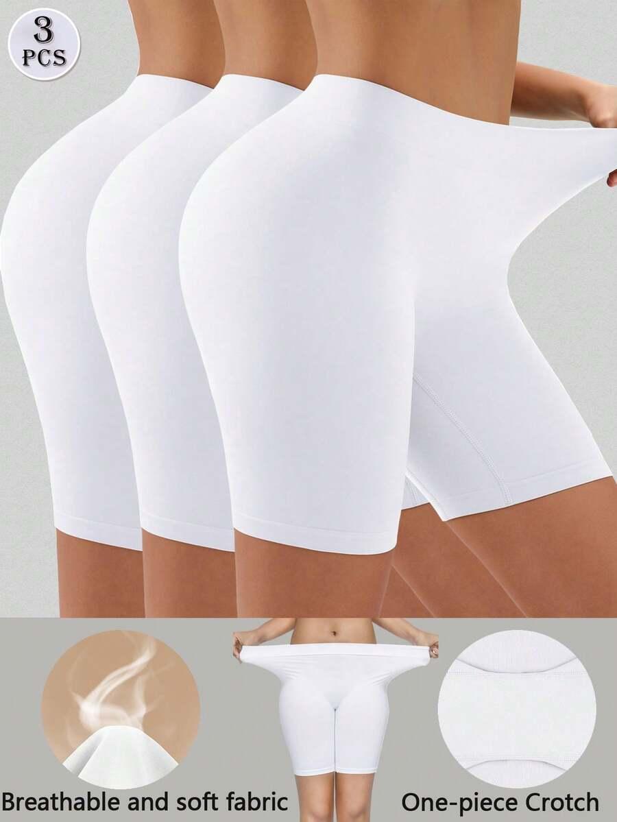 białe gładkie spodenki 3-pack