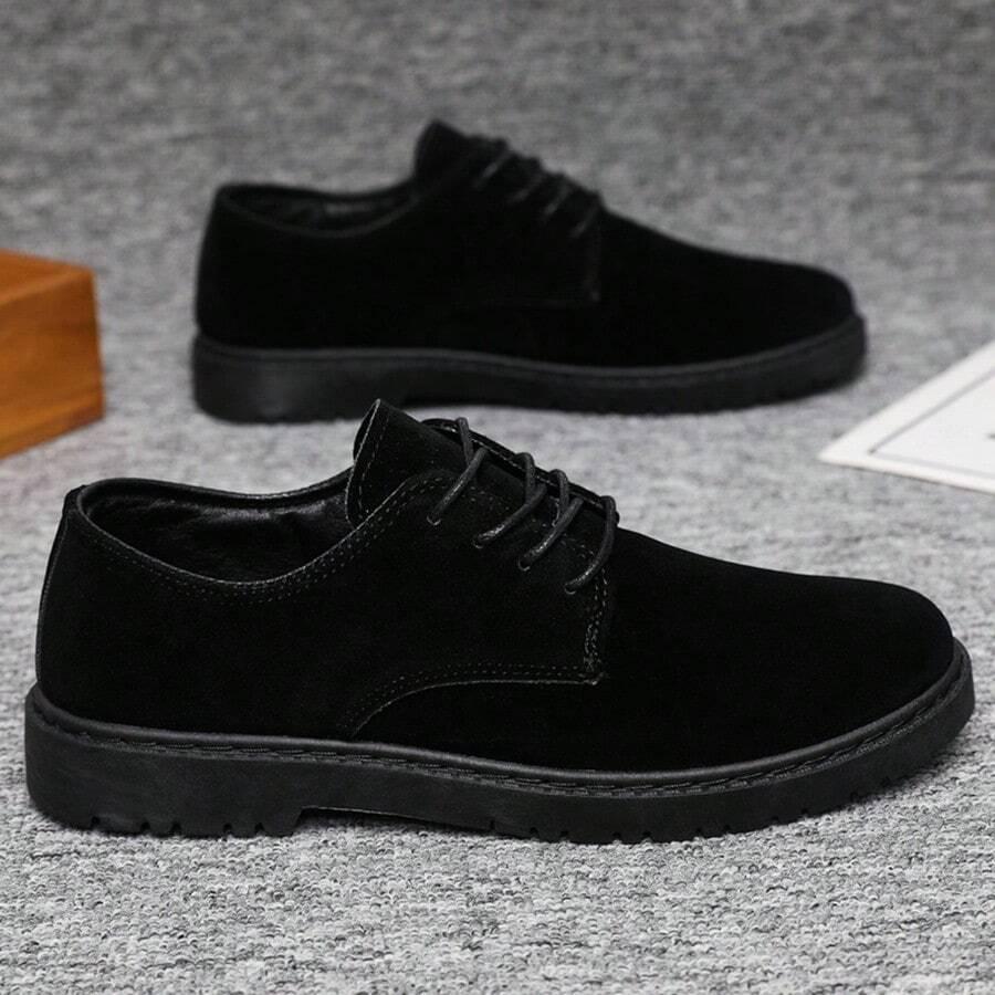 CZARNE BUTY TYPU OXFORD IMITACJA ZAMSZU