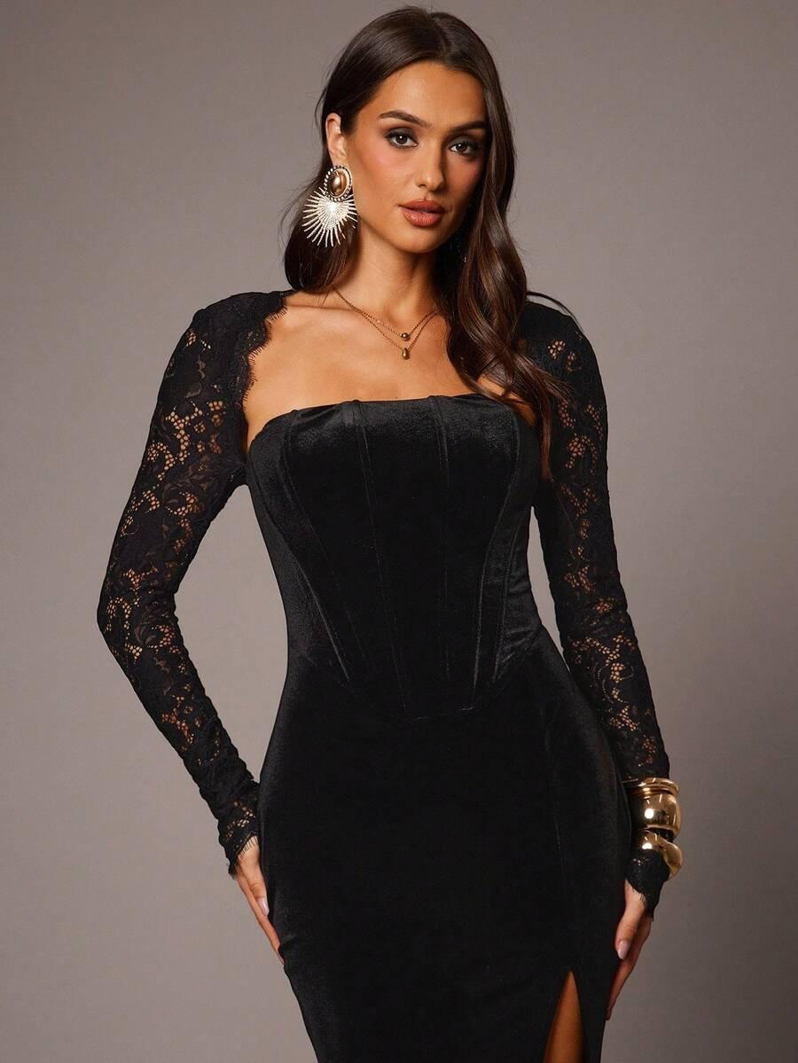 CZARNA MAXI SUKIENKA